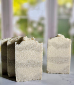 Four Salt bars in layers of soft, pale green and off white.